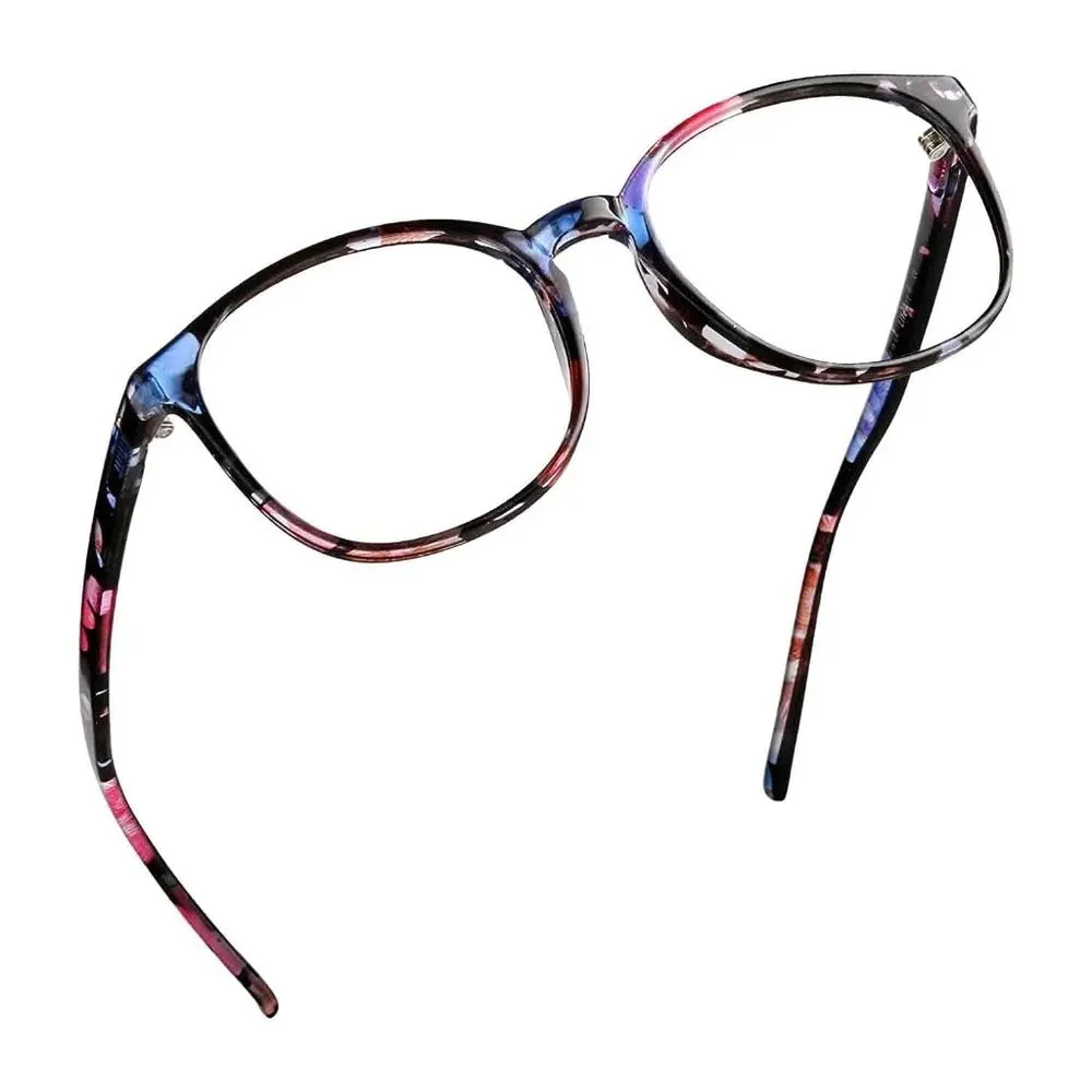Men Women Floral Blue Light Blocking Glasses